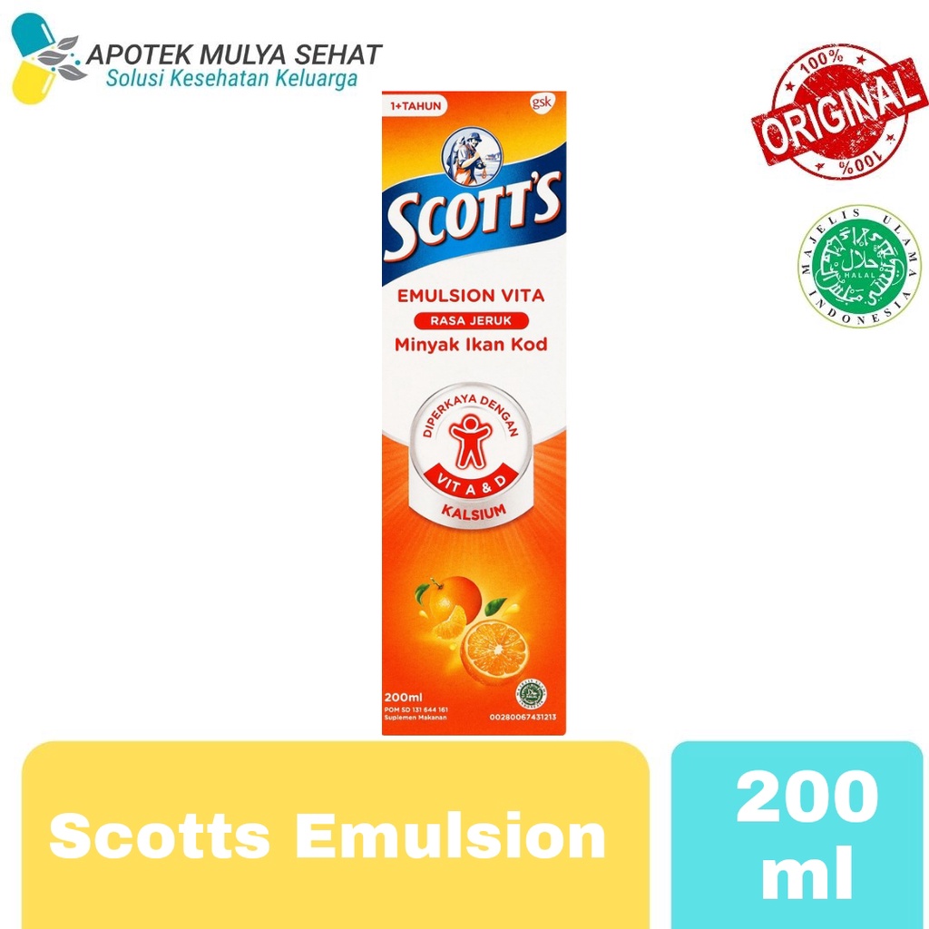 Scotts Emulsion Vita/ Suplemen Kesehatan Otak Dan Pertumbuhan Anak - 200 Ml