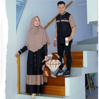 Gamis Couple kasih Pasangan Remaja Modis Kekinian Modern Terbaru 2021 Couple lebaran Suami Istri