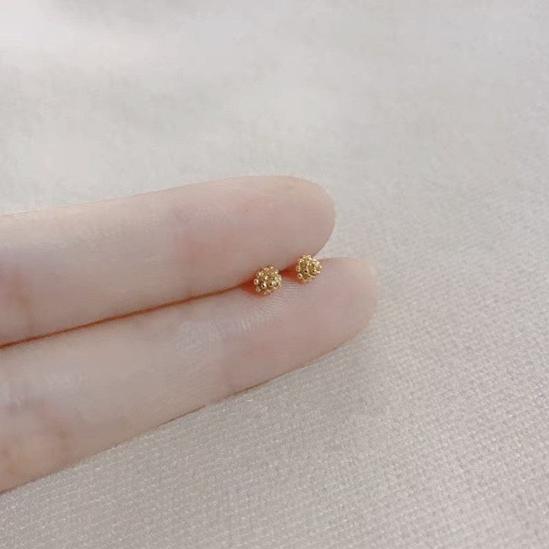 We Flower S925 Silver Geometric Deer Antler Fish Butterfly Stud Earrings for Women Girls-type L gold