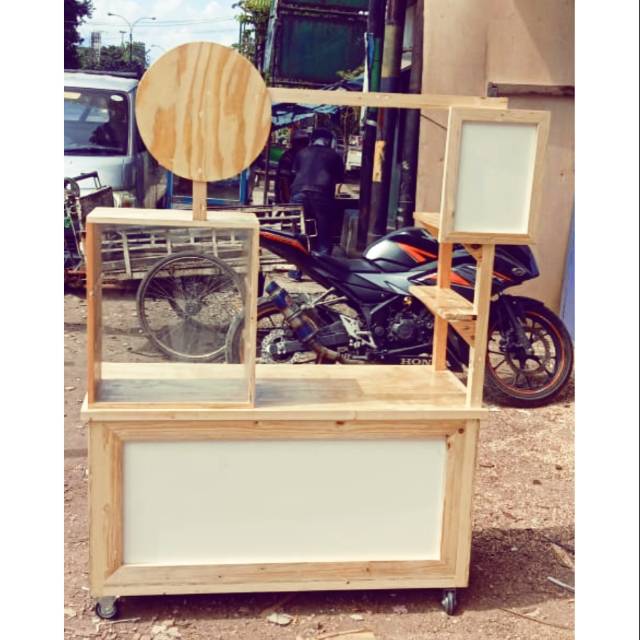 Booth kayu / gerobak kayu