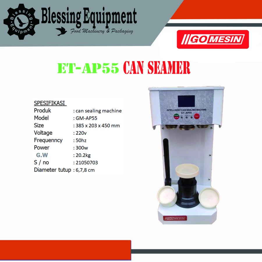 CAN SEALER GOMESIN GM-AP55 MESIN PENUTUP KALENG OTOMATIS