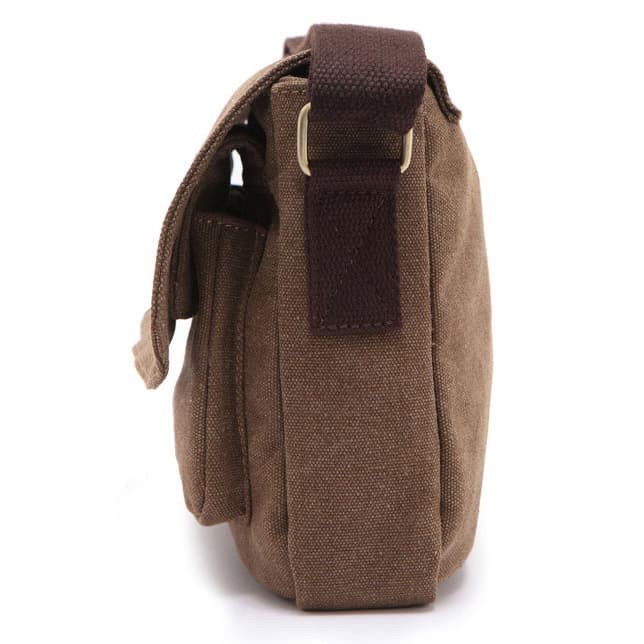 Dxyizu Tas Selempang Bahan Canvas - Brown