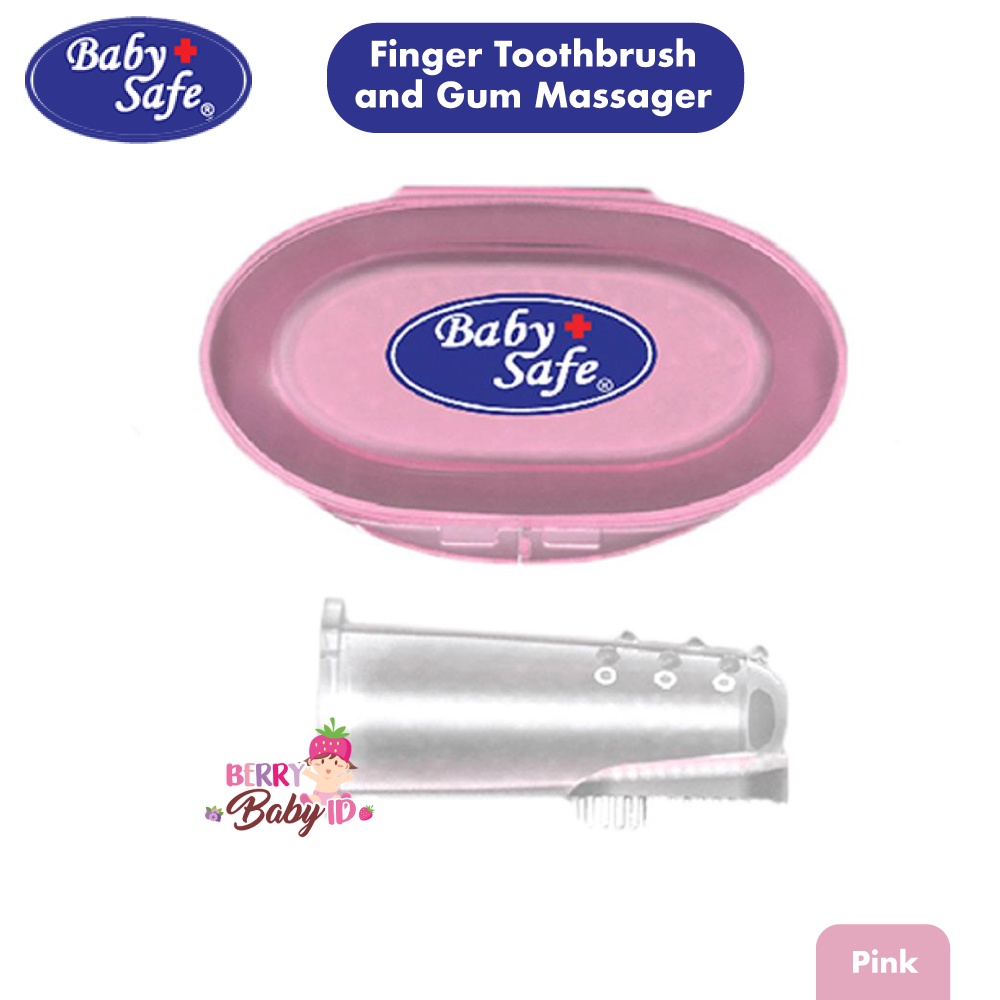 Baby Safe Finger Toothbrush dan Gum Massager Sikat Gigi Bayi Silikon BBS061 Berry Mart