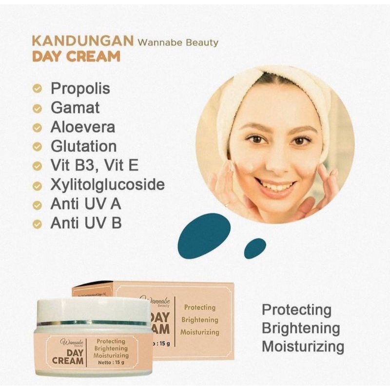 Day Cream Wannabe Beaty||krim pagi||krim siang||protecting Brightening Mousturizing