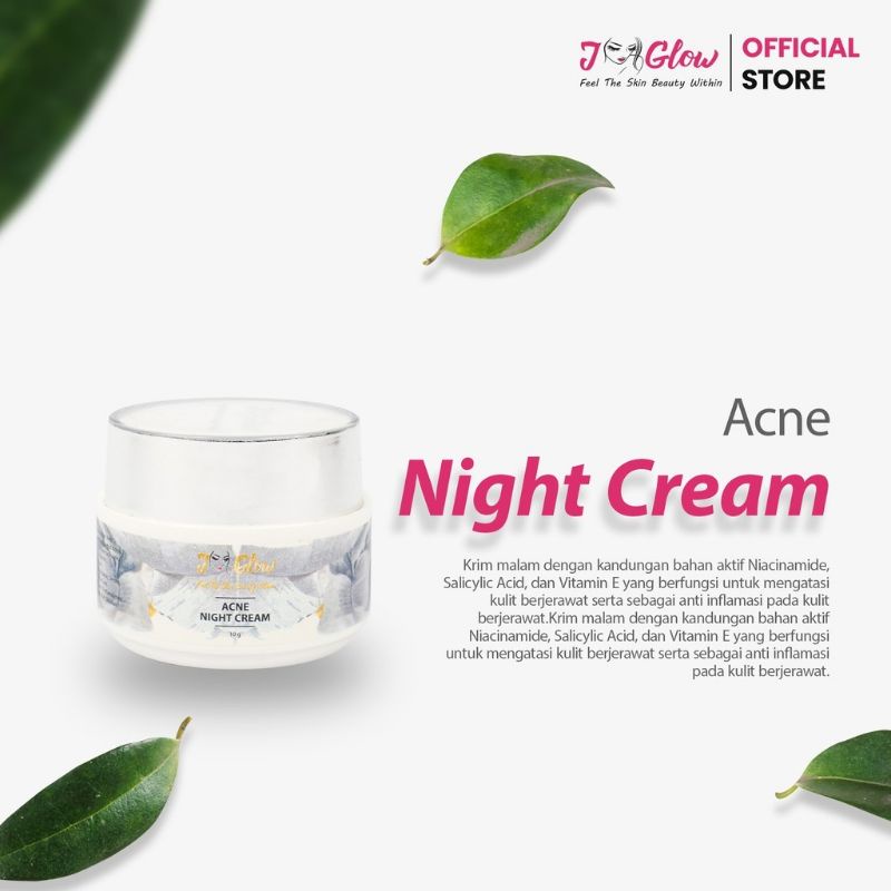 Jglow Skincare Paket Acne Sulfur Whitening Cream Skin glowing Perawatan Wajah Jerawat Meradang Bpom-5