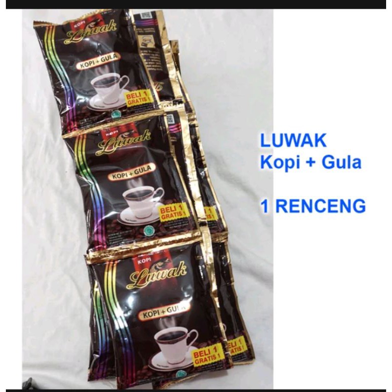 Kopi LUWAK HITAM KOPI dan GULA 20 Sachet -25g