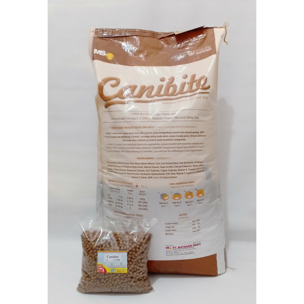 Makanan Anjing Dog Food Canibite Lamb Repack 1kg