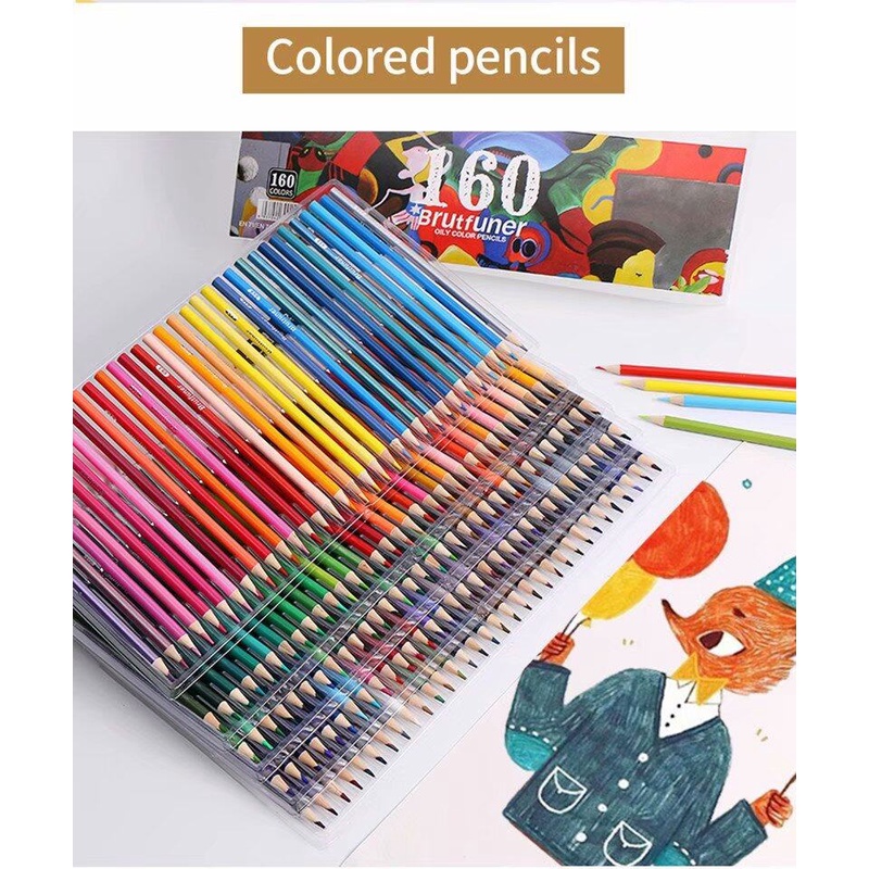 

tyvf Slayershop 160 /120/72/48 Warna Minyak Profesional Pensil Warna Set Artis Lukisan Sketsa Kayu