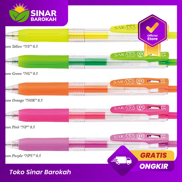 

BOLPEN/ ALAT TULIS/ BOLPEN SARASA CLIP 0.5 NEON