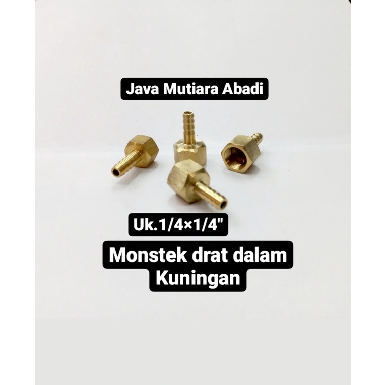 sambungan konektor selang air drat dalam 1/4x1/4'' inch kuningan