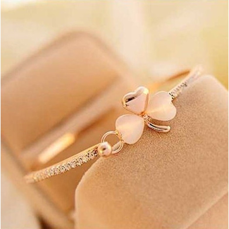 Gelang Wanita S14 BUNGA Clover Semanggi Women Bangle Gaya Korea Fashion Aksesoris Elegan Bracelet