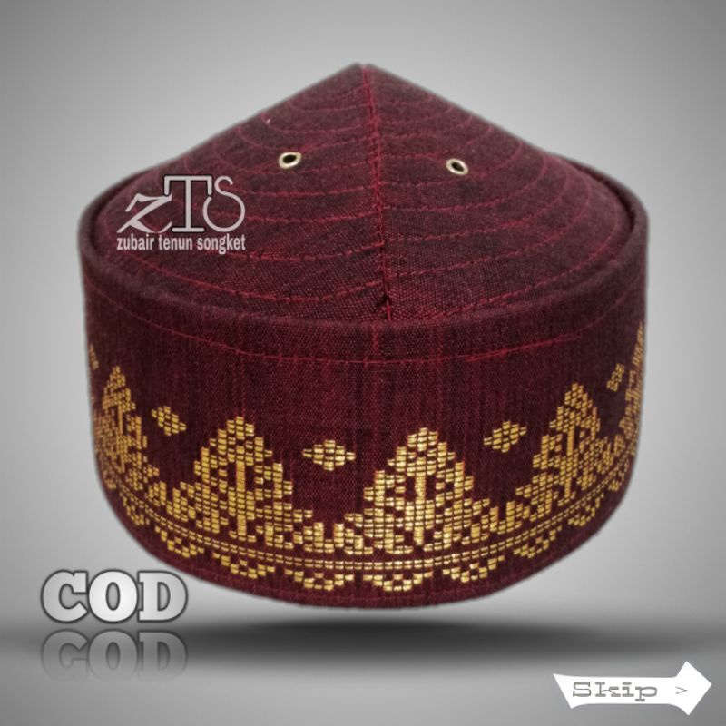 KOPIAH KOPIAH TENUN SONGKET KHAS BATUBARA DIPAKAI PESANTREN PECI MOTIF PUCUK PERNIKAHAN IJAB QOBUL S