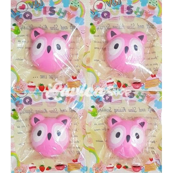 Squishy Cute Pink Owl Animal Bun