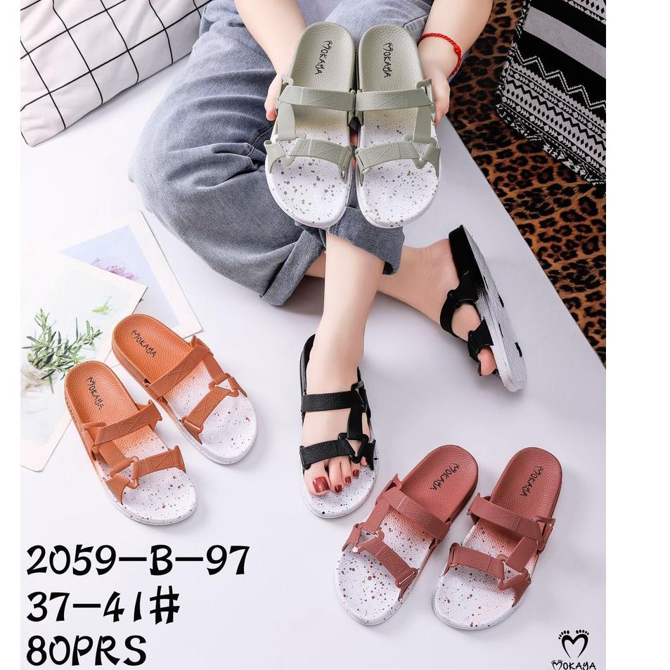 [KODE AJCZY] [BEST SELLER] Sandal Slop Semi Let Gunung Wanita Warna Sembur Tali Sambung Keren Import