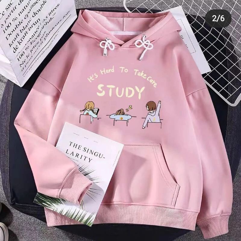 STUDY SWEATER HOODIE JUMPER L - XL PRIA &amp; WANITA