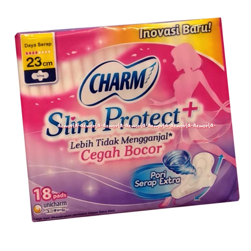 Charm Slim Protect Pembalut Anti Bocor 18Pads 23cm Pembalut Wanita Anti Bocor Charms Kao Kemasan Pink