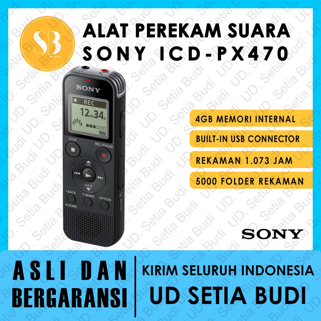 Alat Perekam Suara / Voice Recorder SONY ICD-PX470 Asli dan Bergaransi