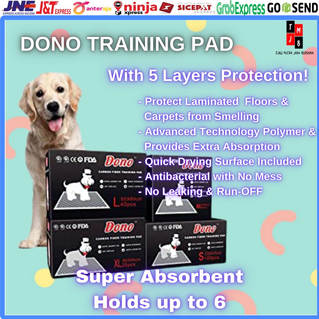 TRAINING PEE PAD ANJING DONO CARBON ALL SIZE S M L XL - 1PCS 1 PCS