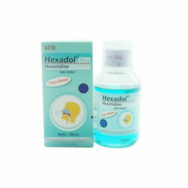 HEXADOL GARGLE MINT BIRU 100ML