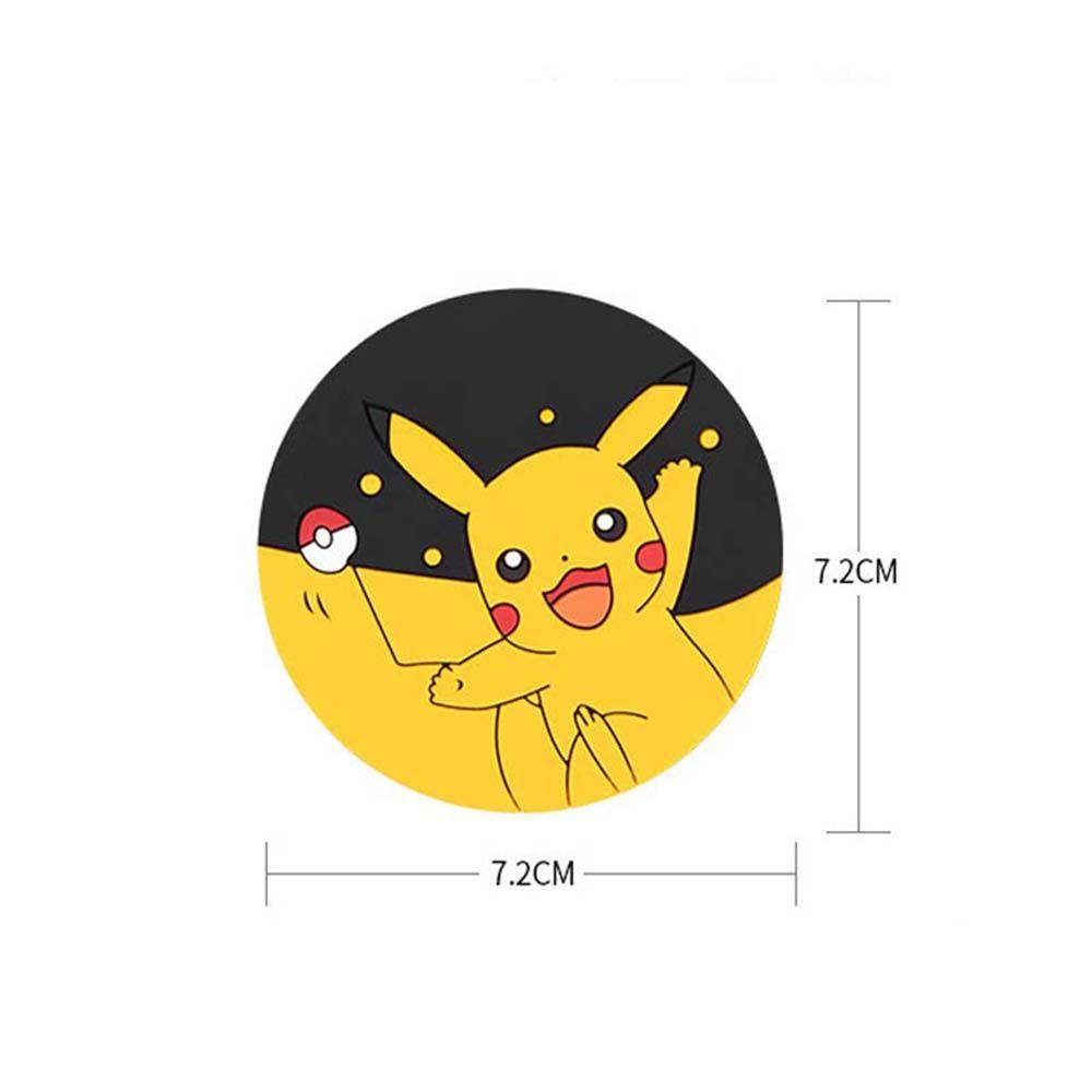 Augustina Pikachu Cup Pad Kawaii Kartun POKEMON Transparan Tempat Cangkir Aksesoris Interior Mobil Water Cup Slot Pad