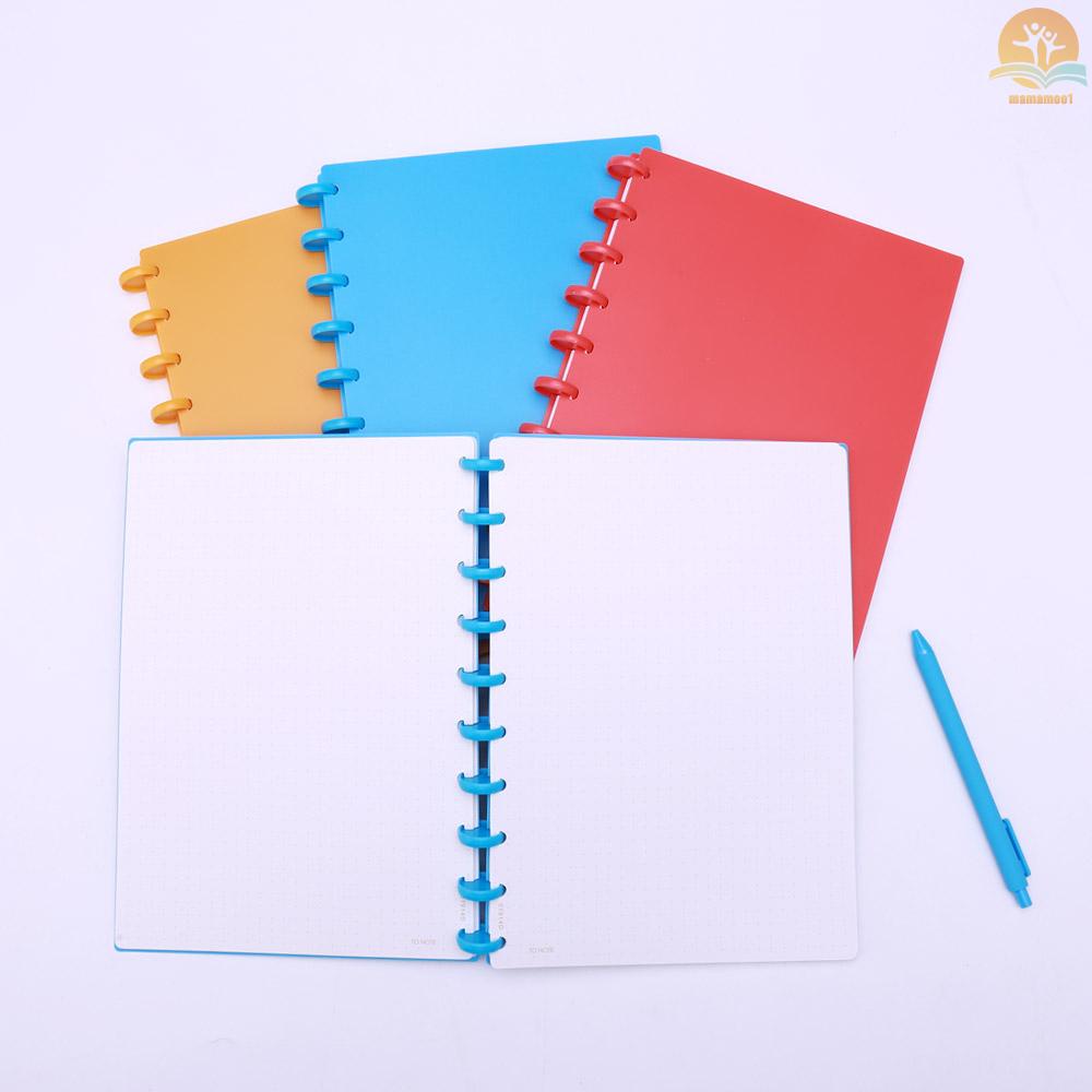 KW-trio Portable B5 Refillable Hardcover Writing Journal Notebook Loose Leaf Dotted/Blank Paper Mushroom Holes 10-Ring Binder Perfect for Travel Office Home School Students