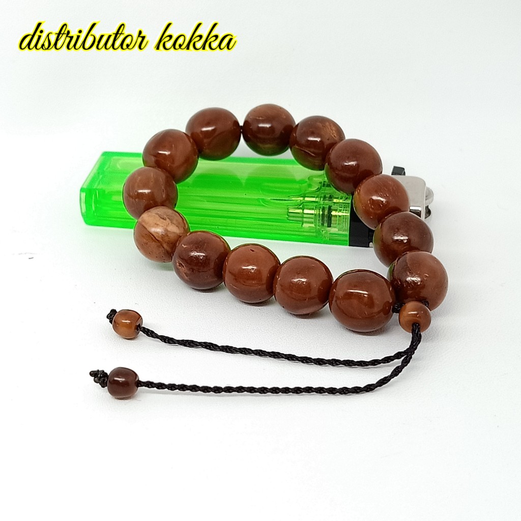 ( SUPER MURAH ) Gelang kokka kaukah kaokah fukakah koka bulat 12 mm coklat