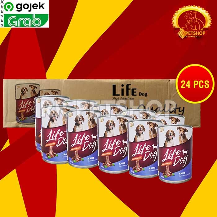 Gosend Life Dog Makanan Anjing Wet Food Kaleng Dus Isi 24 PCS 375 GR