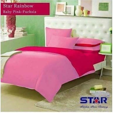 sprei polos baby pink dan fuchia