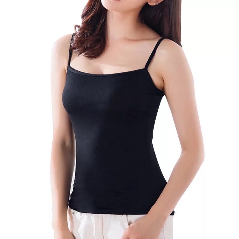 SINGLET TALI/TANKTOP TALI L&XL/ SPANDEK SOFT/TANKTOP/DALAMAN SINGLET-Hitam