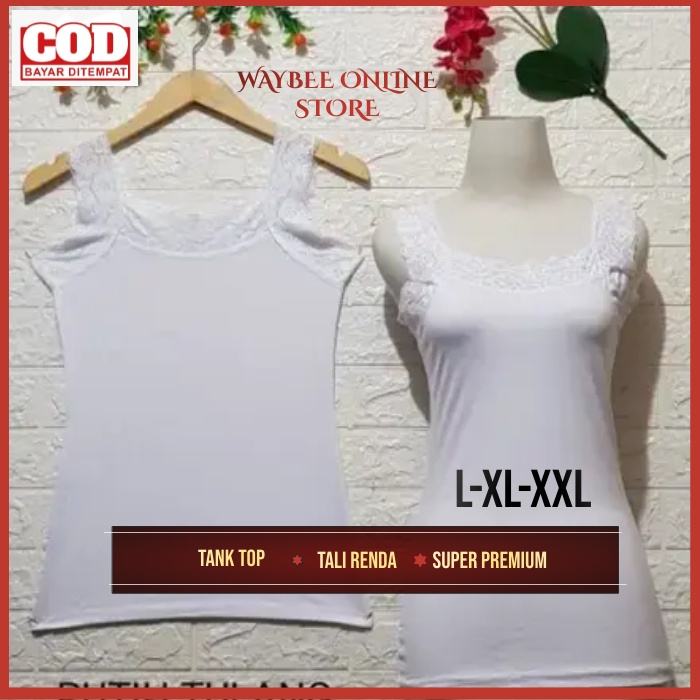 Waybee - Tanktop Tank Top Wanita Tali Renda U-Neck Termurah Kualitas Sorex-6