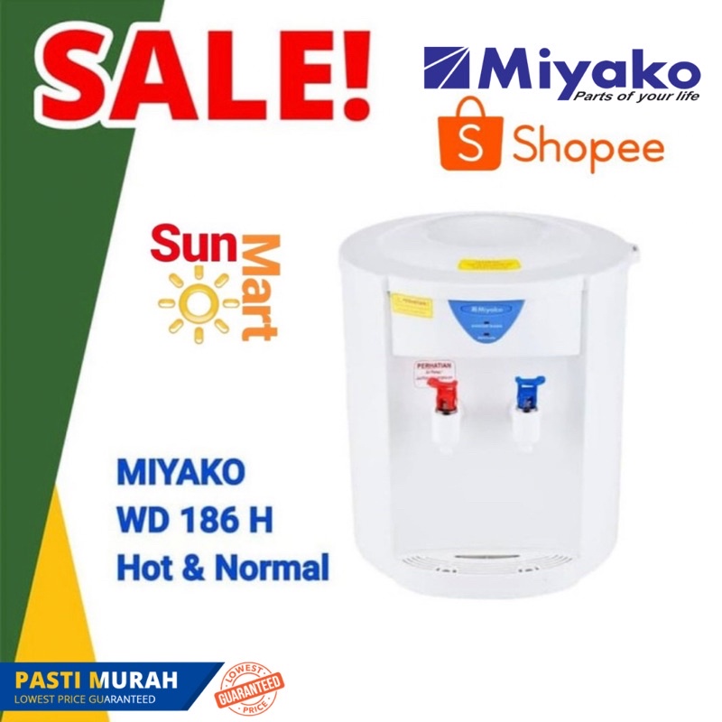 DISPENSER AIR MINUM PANAS &amp; NORMAL MURAH MIYAKO WD-186H / 186 H