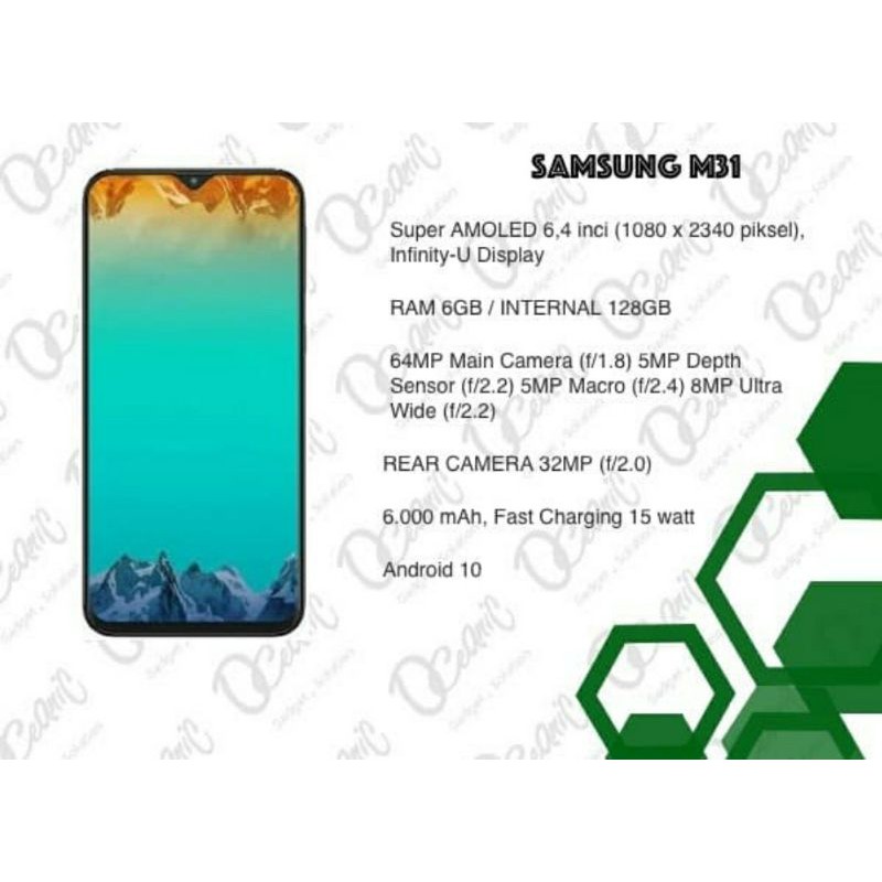 Samsung Galaxy M31 6GB/128GB Garansi Resmi Android 10