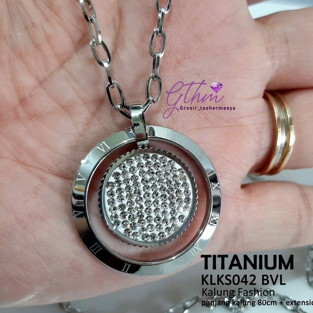 kalung titanium wanita hijab BVL panjang klks042 Anti karat anti luntur