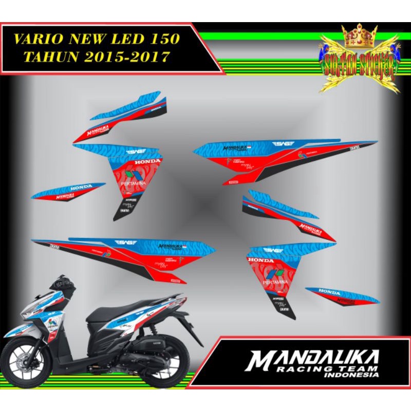 Decal Sticker list Motor Vario New LED 150 th 2015-2017 mandalika Racing Team Indonesia