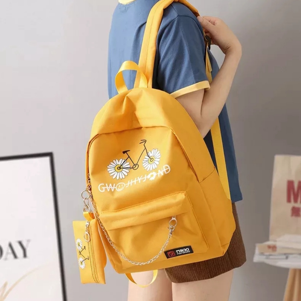 BARU 2023 Tas Sekolah Korean Style Tas Ransel Wanita Backpack Korean Fashion Tas