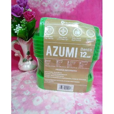 Jual NEW AZUMI BENTO 12 SET TECHNOPLAST food container isi 12 pcs Diskon