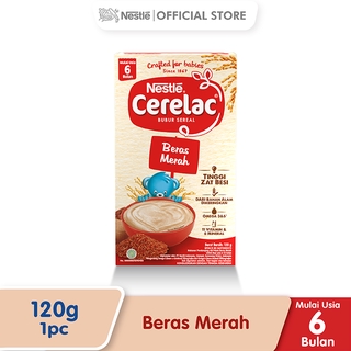 Image of Nestle Cerelac Bubur Bayi Instant Usia 6-24 Bulan Rasa Beras Merah Box 120 g