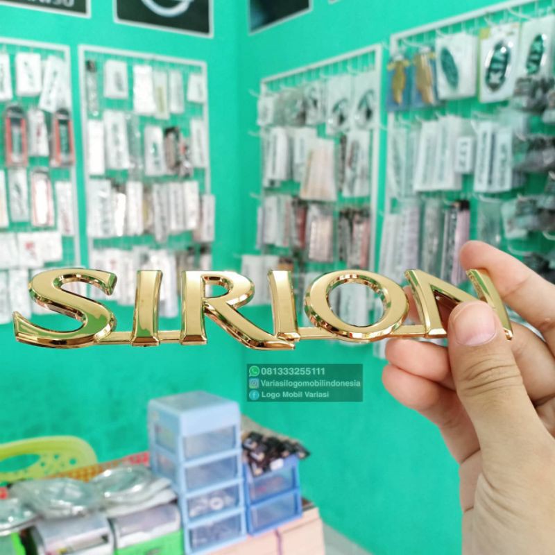 Emblem logo SIRION daihatsu seri exclusive gold ukuran original bagasi sirion