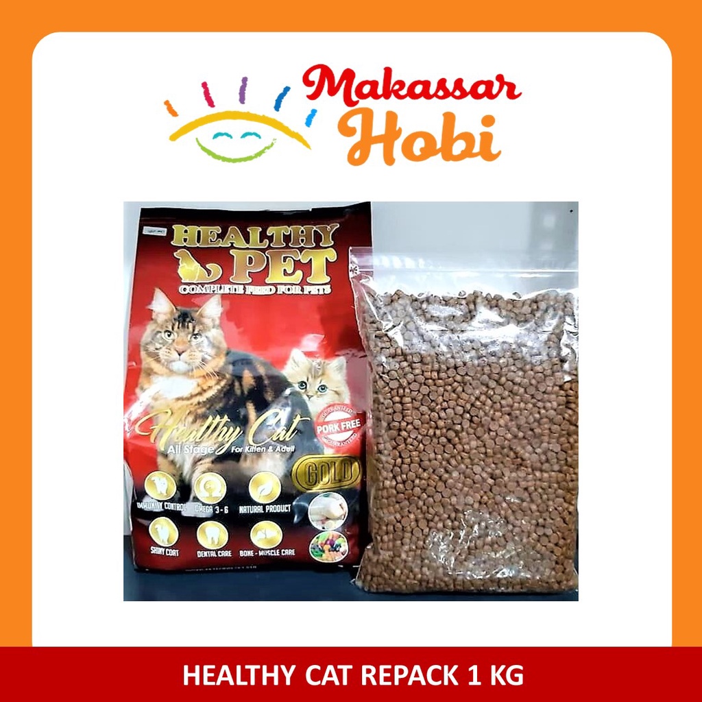 Healthy Cat Repack 1kg 1 kg Healty Pet Food Makanan Kucing Semua Umur