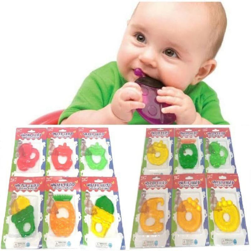 mainan gigitan bayi bahan silikon baby water teether baby safe bayi 3 bulan bayi 6 bulan