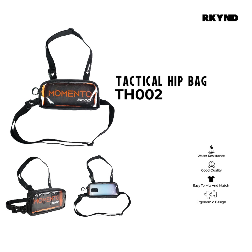 Tactical Hipbag 002 RKYND -  AXEGAR Tas selempang Tactical hip bag hitam anti air