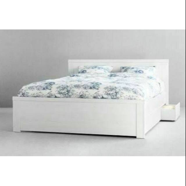 Dipan Divan Ranjang Tempat Tidur Dari Kayu Jati Warna Duco / Putih