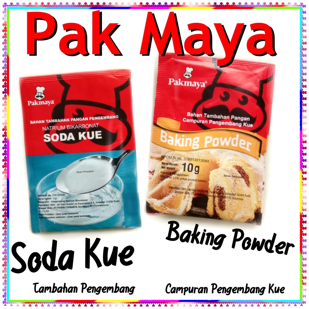 

pak maya pengemngan kue soda PAKMAYA kue bahan pangan campuran pengembang kue 5/10 gr