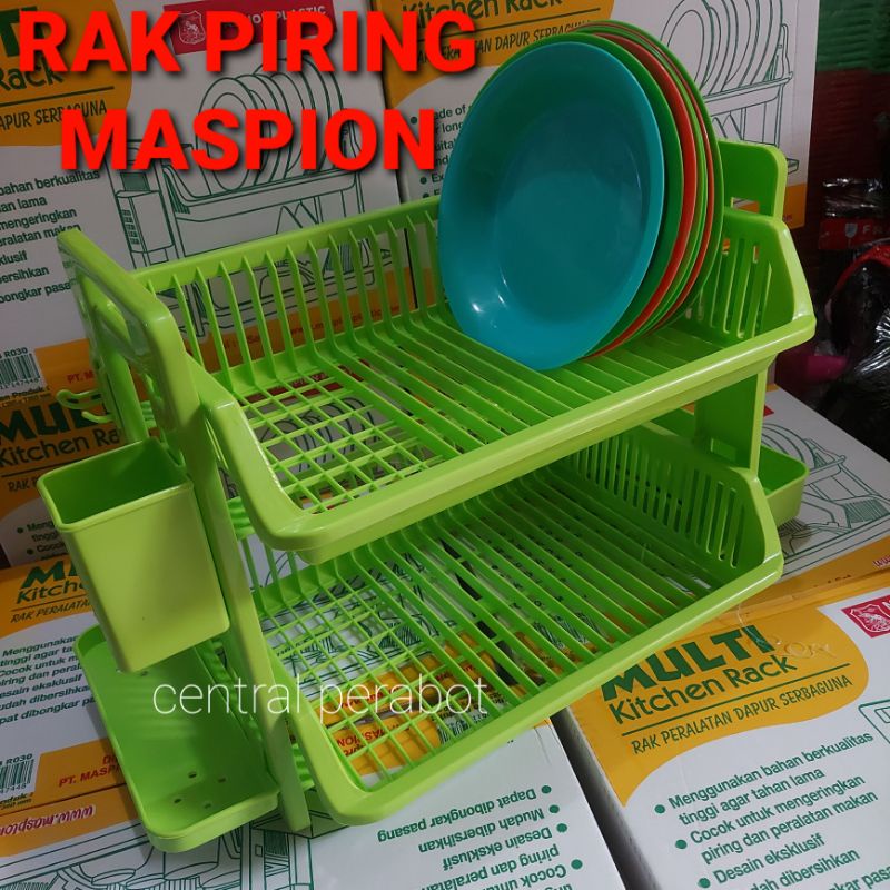 RAK PIRING PLASTIK MASPION 2 SUSUN/MULTI KITCHEN SET RACK MASPION 2 SUSUN