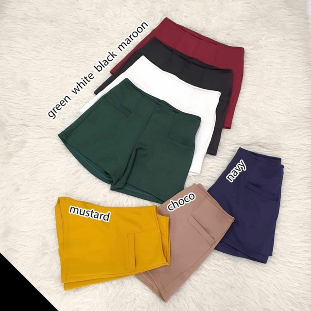  Celana  Pendek  Wanita Bahan  Wedges Scuba  Premium Shopee 