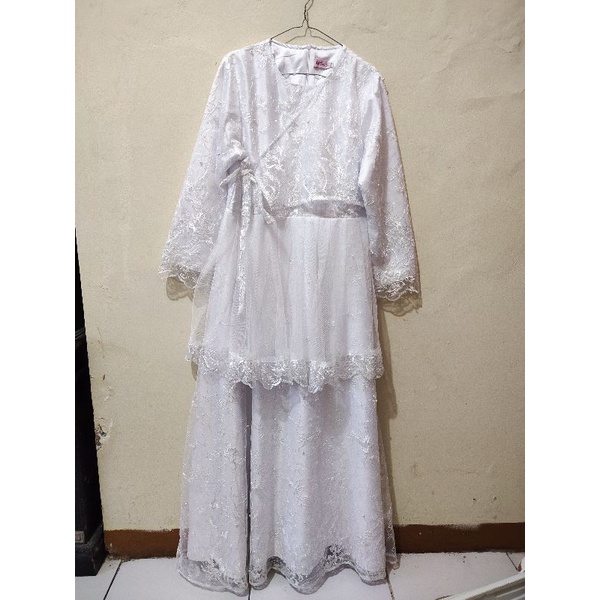 set gamis syar'i akad putih / walimah