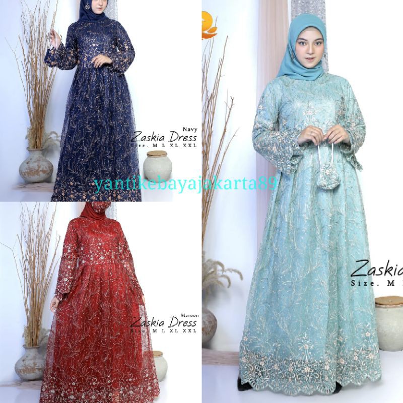 gamis kebaya Yumna Tulle/gamis syar'i/kebaya gamis modern