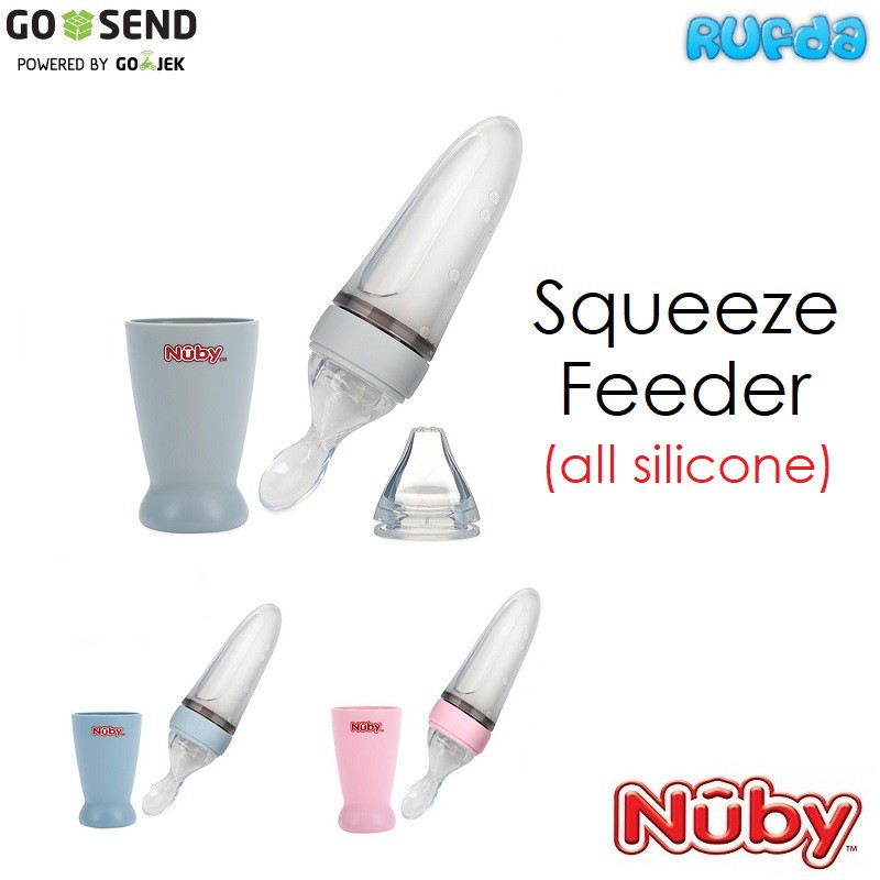 Nuby Squeeze Feeder All Silicone, Botol Sendok Mpasi