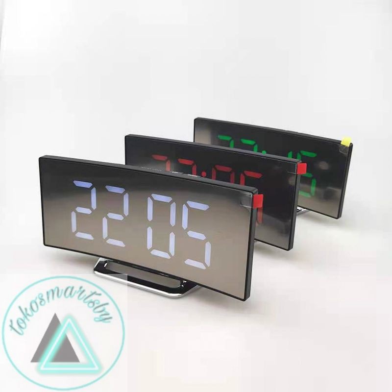 Jam Digital Meja LED Mirror Alarm Clock DT 6507 / Merah Hijau Putih