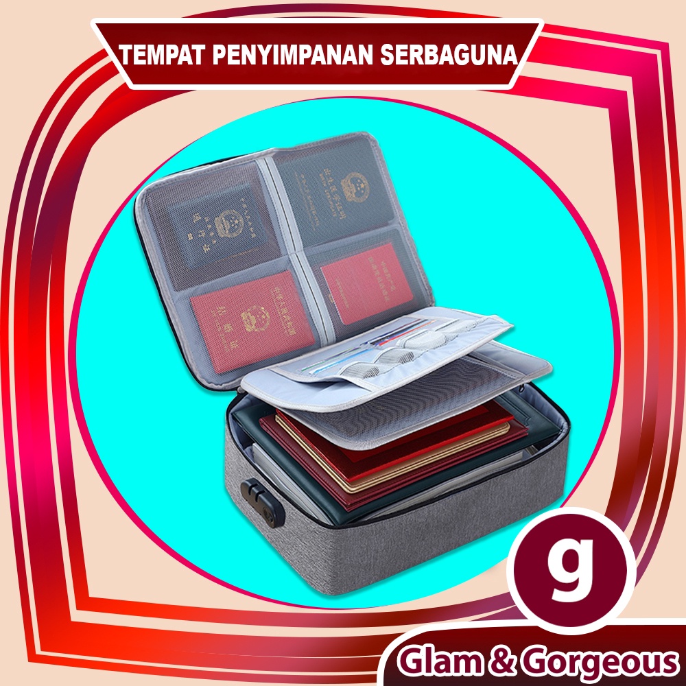 Tas Penyimpanan Dokumen Serbaguna 2 Tipe dengan Kunci - TD001